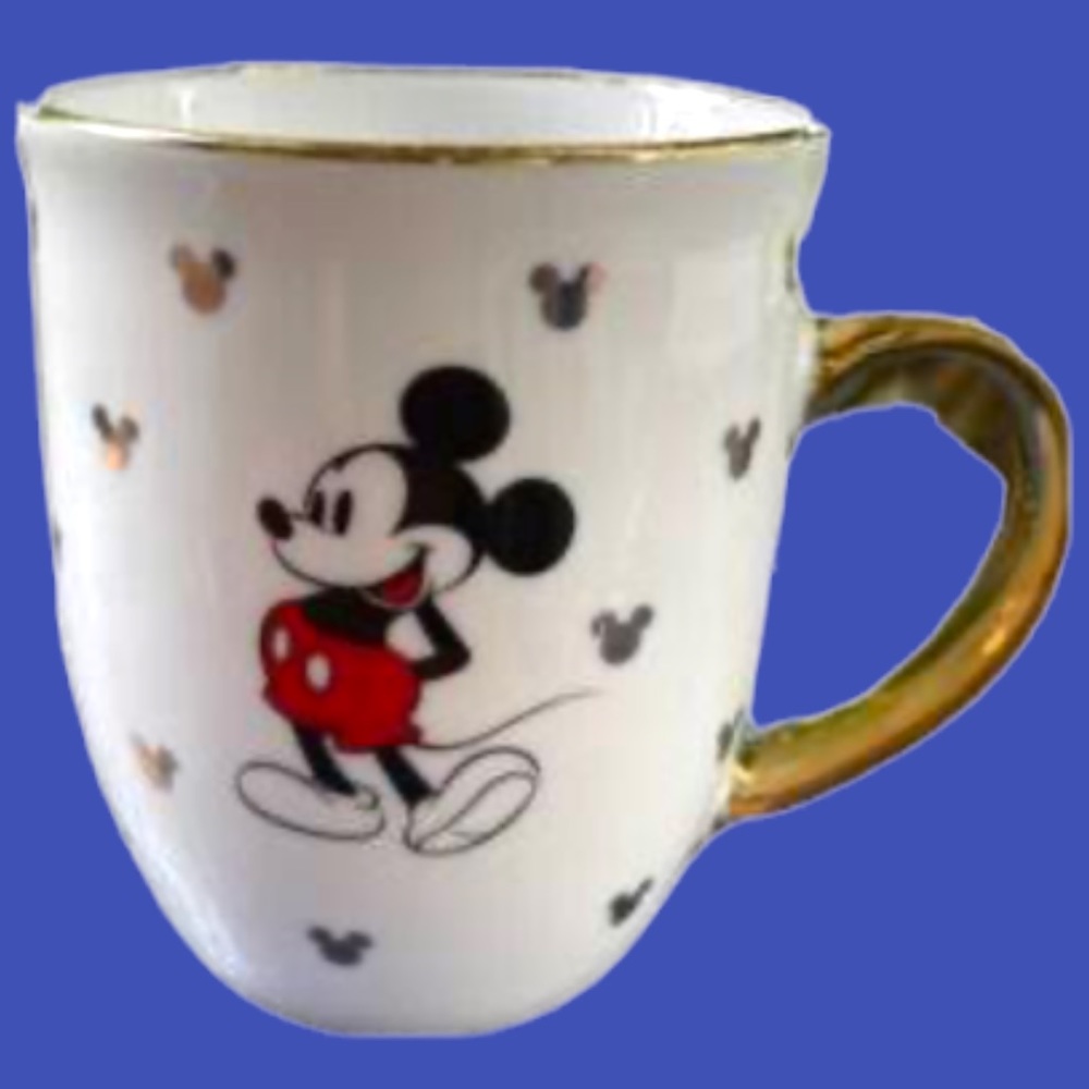 Disney Mickey Mouse Fancy Gold Coffee Mug With Miniature Mickey Heads. NWT. - Picture 4 of 7